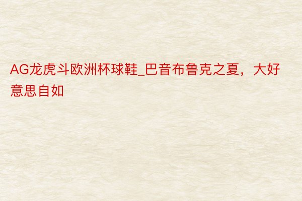 AG龙虎斗欧洲杯球鞋_巴音布鲁克之夏，大好意思自如
